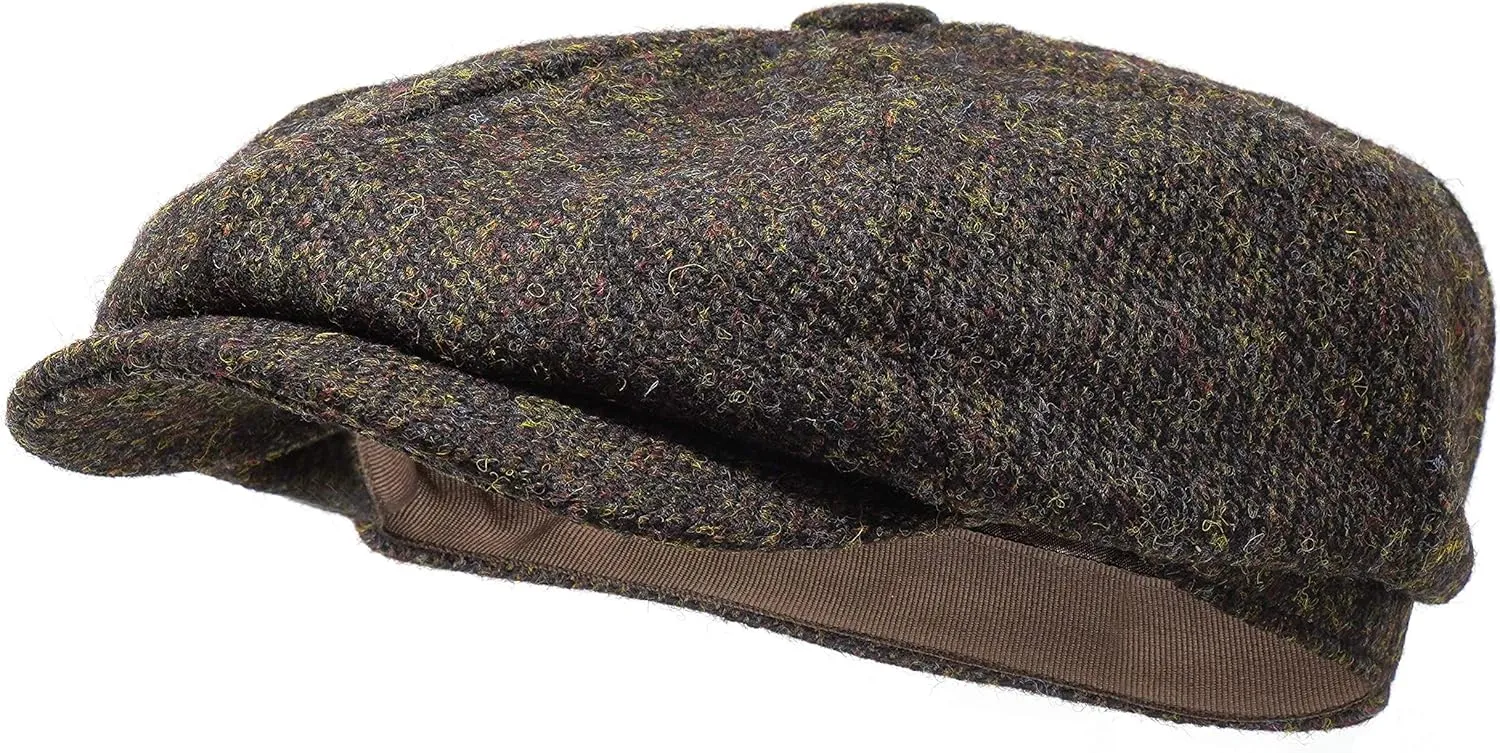 Borges & Scott Lomond Newsboy Cap - 100% Handwoven Wool - Harris Tweed - Water Resistant