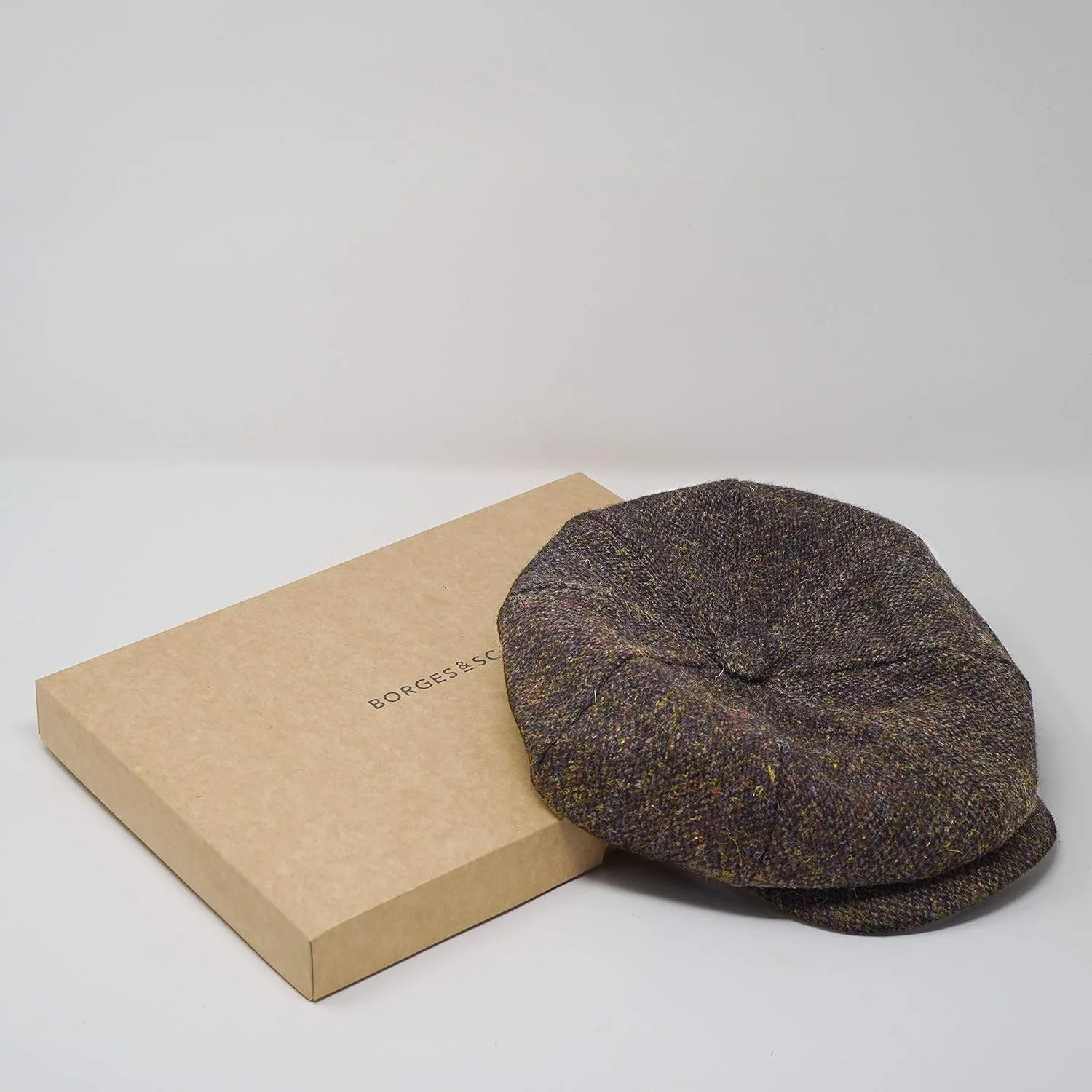 Borges & Scott Lomond Newsboy Cap - 100% Handwoven Wool - Harris Tweed - Water Resistant