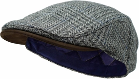 Borges & Scott The Sloan - Irish Tweed and Nubuck Leather Flat Cap