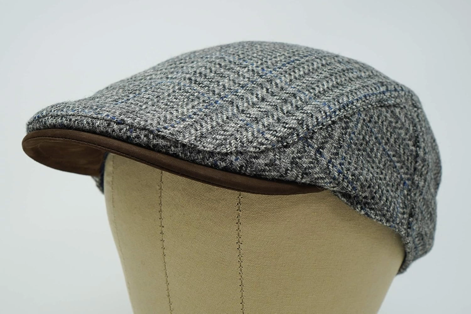 Borges & Scott The Sloan - Irish Tweed and Nubuck Leather Flat Cap