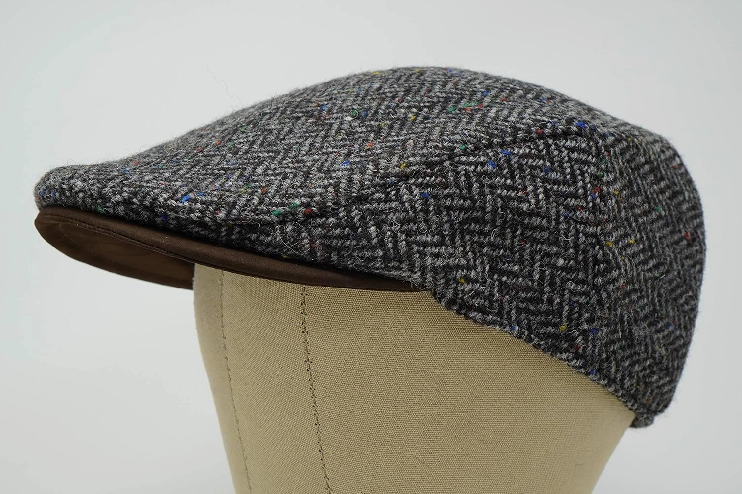 Borges & Scott The Sloan - Irish Tweed and Nubuck Leather Flat Cap