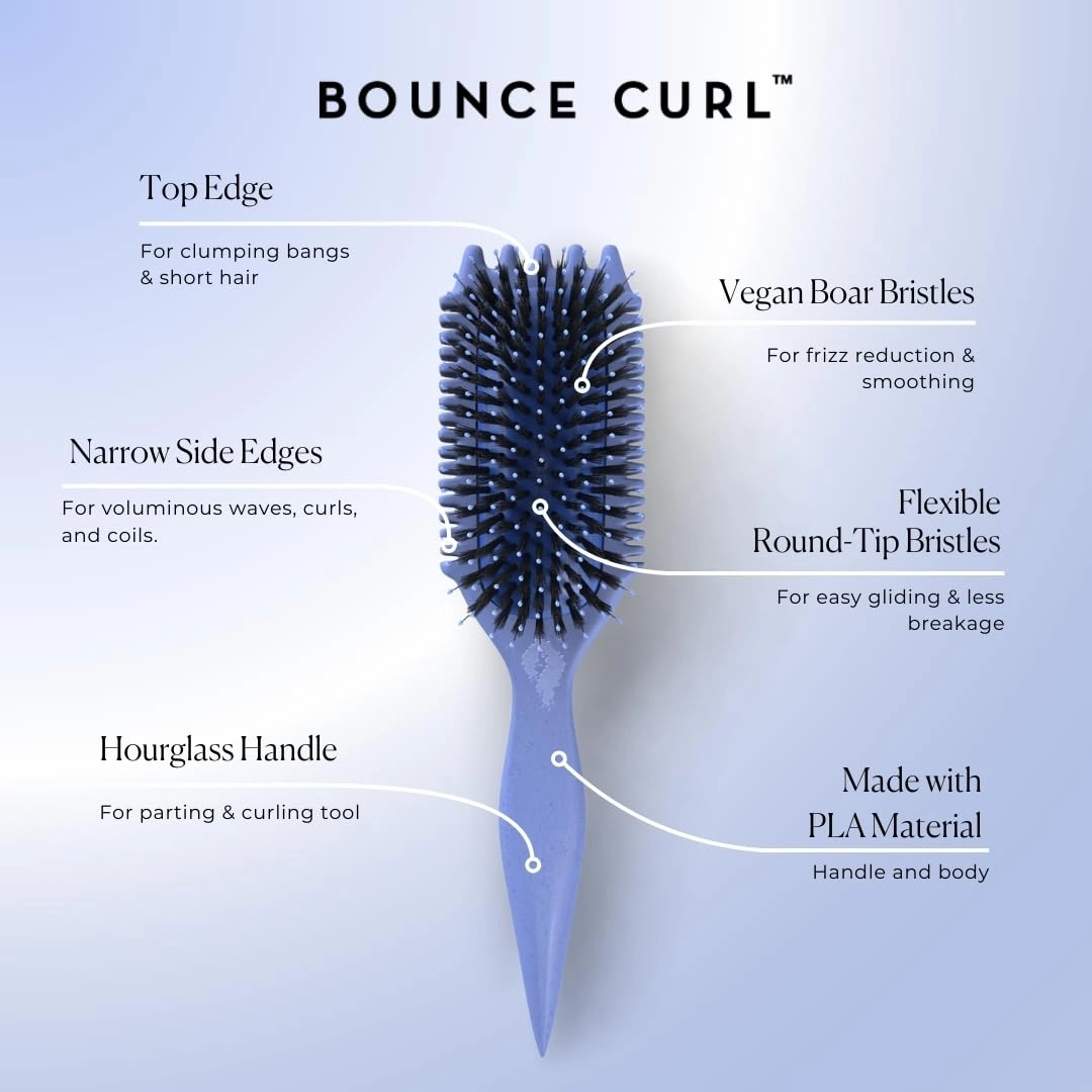 Bounce Curl Volume EdgeLift Brush, 5-in-1 Tool for Volumized, Defined Curls, Waves & Coils - Blue