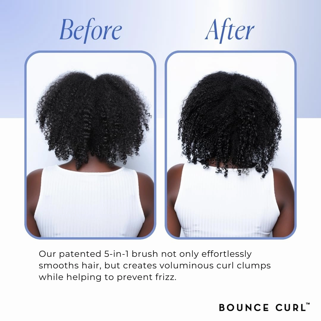 Bounce Curl Volume EdgeLift Brush, 5-in-1 Tool for Volumized, Defined Curls, Waves & Coils - Blue