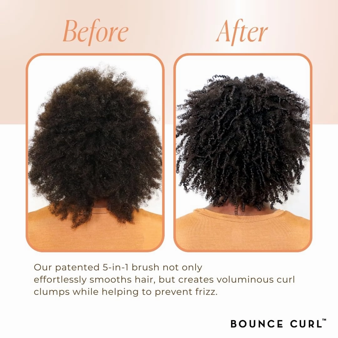 Bounce Curl Volume EdgeLift Brush, 5-in-1 Tool for Volumized, Defined Curls, Waves & Coils - Peach - Limited Edition