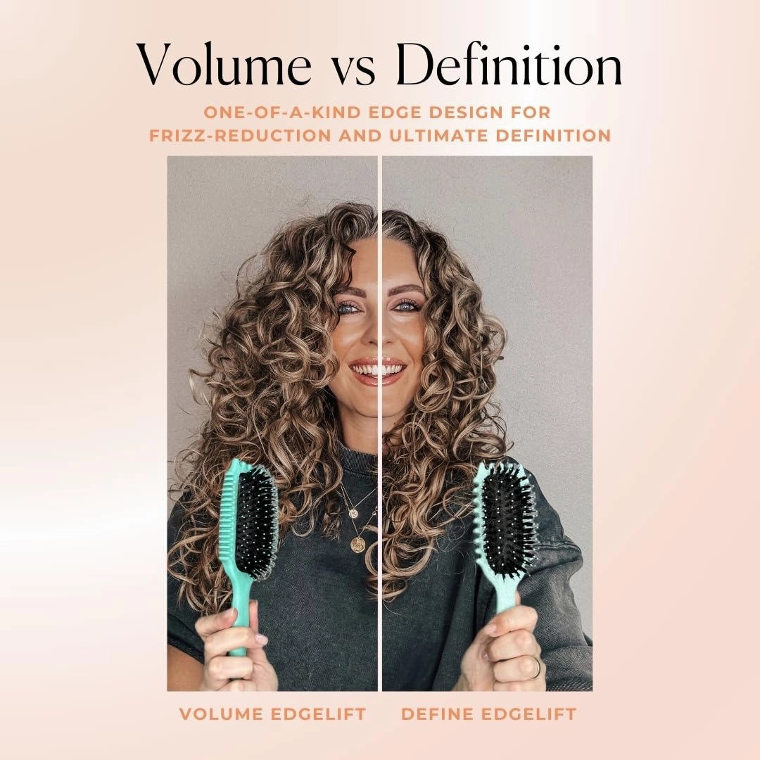 Bounce Curl Volume EdgeLift Brush, 5-in-1 Tool for Volumized, Defined Curls, Waves & Coils - Peach - Limited Edition