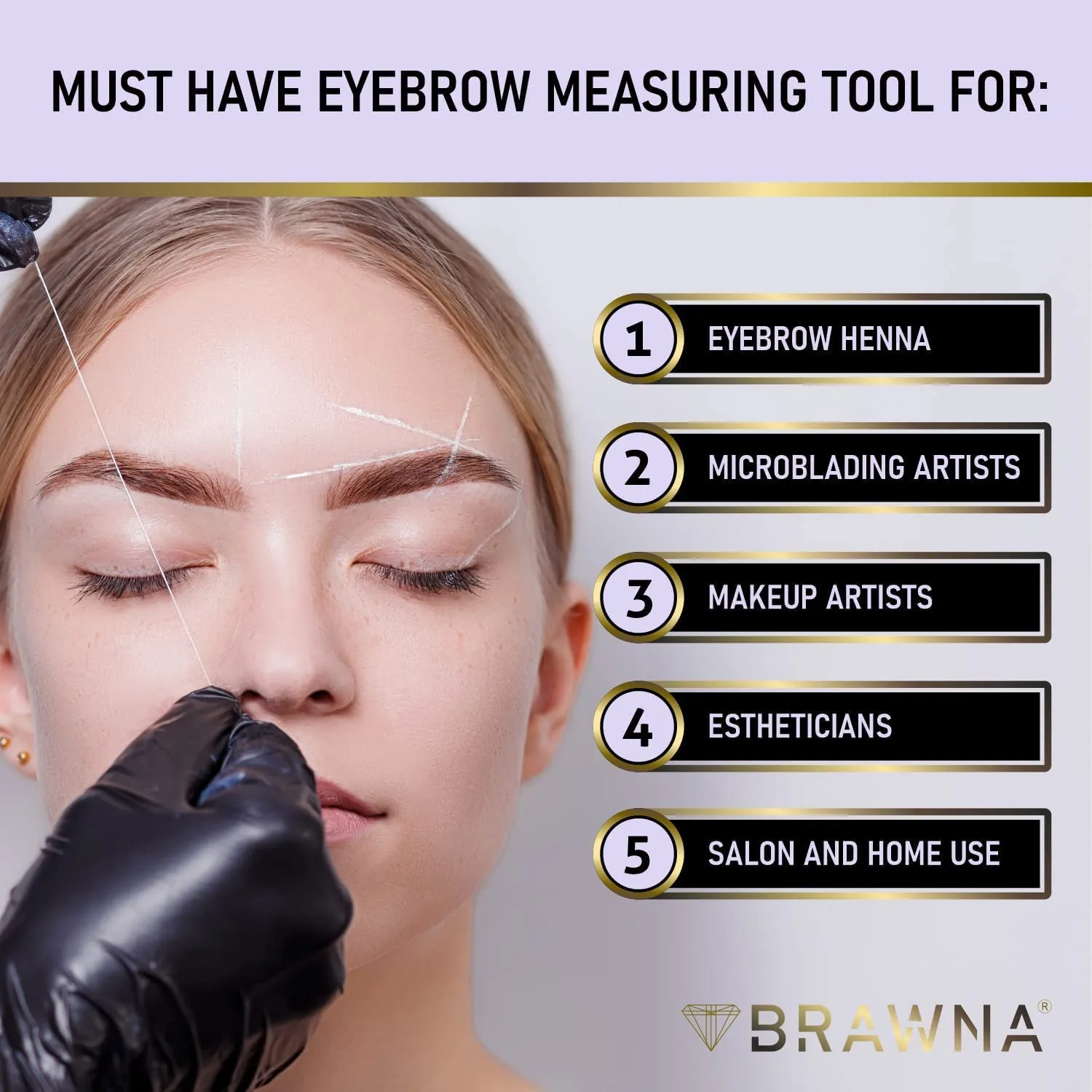 BRAWNA Pro PMU Mapping Kit for Eyebrows and Lips, 1 Contour Yellow Mapping Paste, 1 Yellow Mapping String, 1 Angled Eyebrow Brush