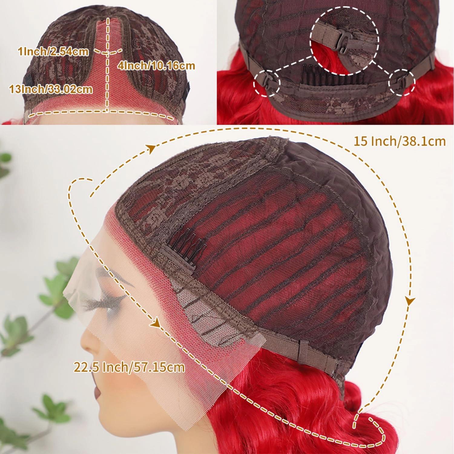 Bright Red Loose Curly Lace Front Wigs Pre Plucked Loose Curls Wig Glueless Red Colored Wigs Heat Resistant Long Water Wave Synthetic Lace Front Wigs for Fashion Black Women