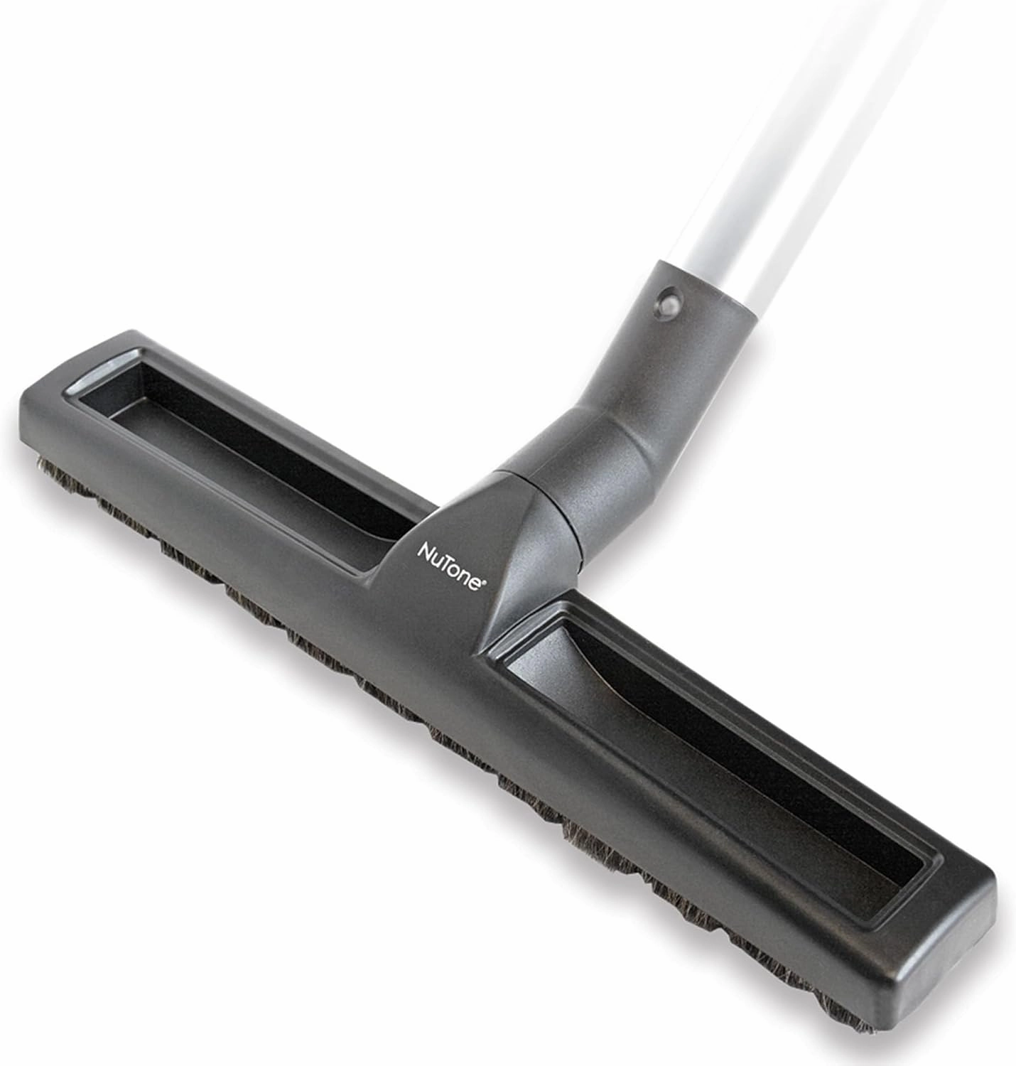 Broan-NuTone CT157B Hard Floor Brush – Central Vacuum Accessories, Extra Wide 14-Inch Brush, Swivel Neck Design, Natural Bristles, Dual Rubber Wheels, Fits Regular Wands with Button Lock