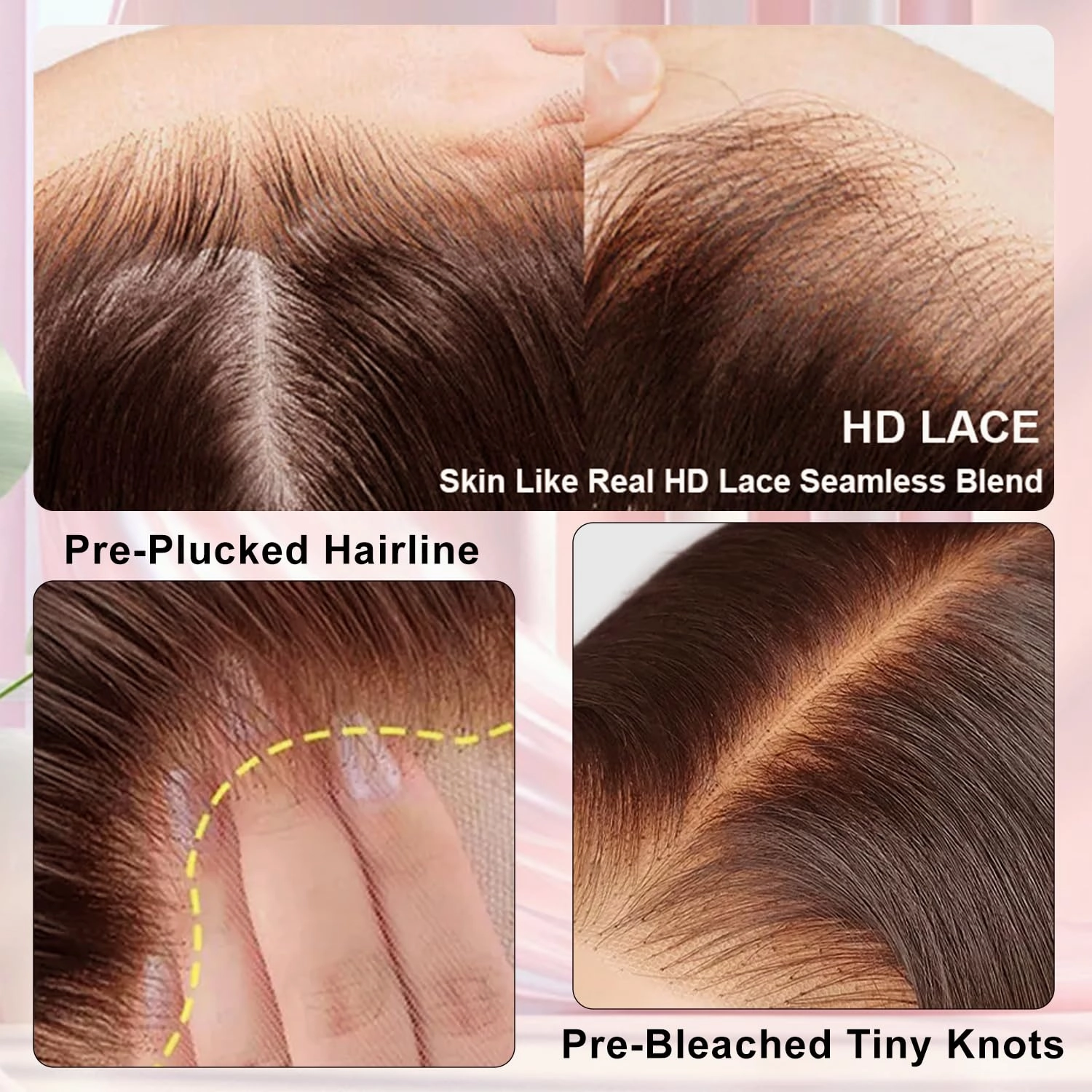 Brown Curly Bob Wig Human Hair 13x4 Hd Brown Deep Wave Lace Front Wigs Pre Plucked with Baby Hair 16inch Short Curly Wig 180% Density 4#Chocolate Colored Deep Wave Wig for Women