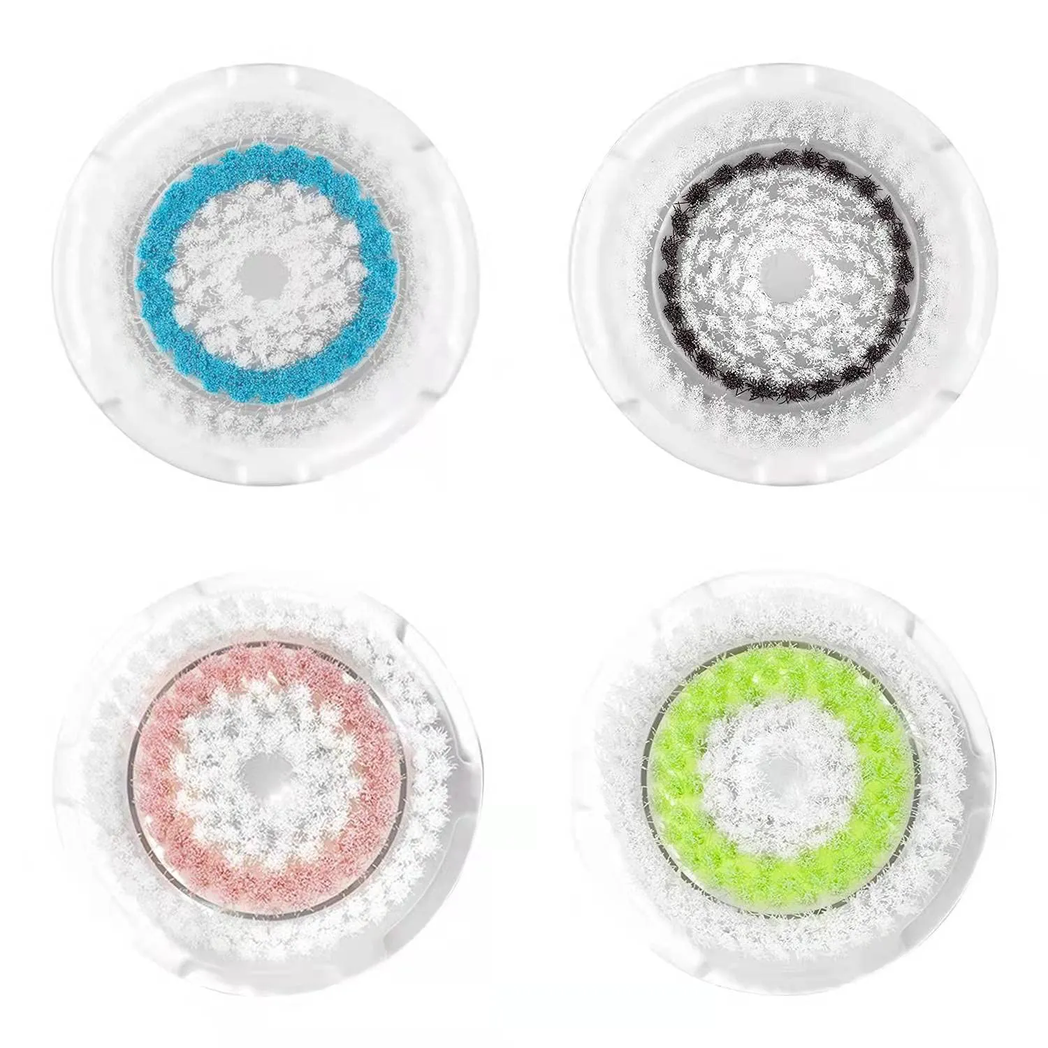 Brush Head Replacements Compatible with Clarisonic Mia 1, Mia 2, Mia Fit, Alpha Fit, Smart Profile Uplift and Alpha Fit (4Packs(Blue Black Green Pink)) (4 Pack)