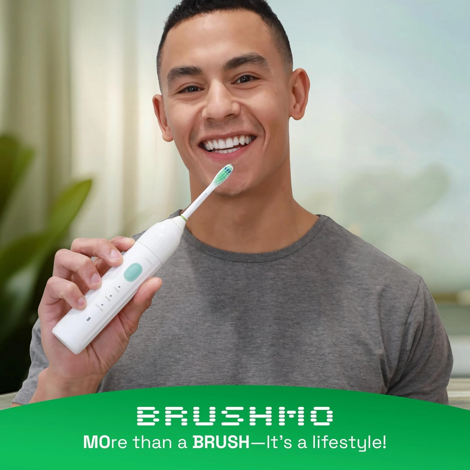 Brushmo e-Series Total Clean Replacement Toothbrush Heads, Compatible with Philips Sonicare Screw-on Electric Toothbrush Handles, 6 Compact Heads, Medium Firm Dupont Bristles, BM716, White