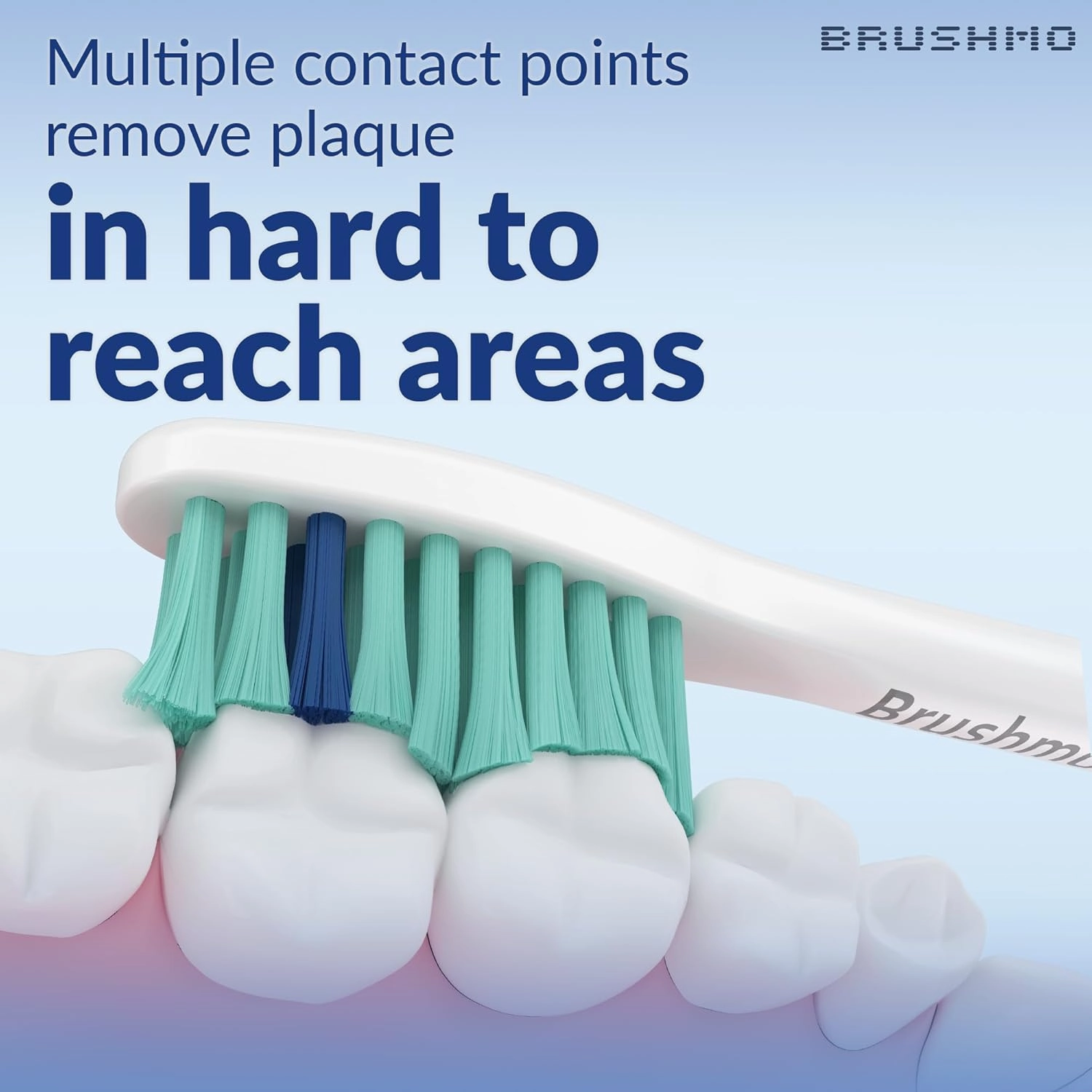 Brushmo e-Series Total Clean Replacement Toothbrush Heads, Compatible with Philips Sonicare Screw-on Electric Toothbrush Handles, 6 Standard Heads, Medium Firm Dupont Bristles, BM726, White