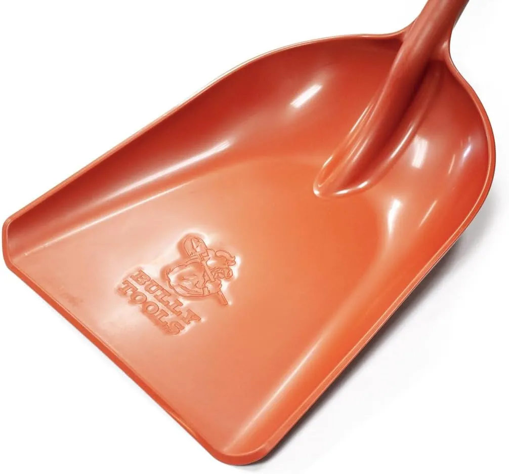 Bully Tools 42-Inch One-Piece Poly Scoop/Shovel for Snow Mulch Cleaning (Rust)