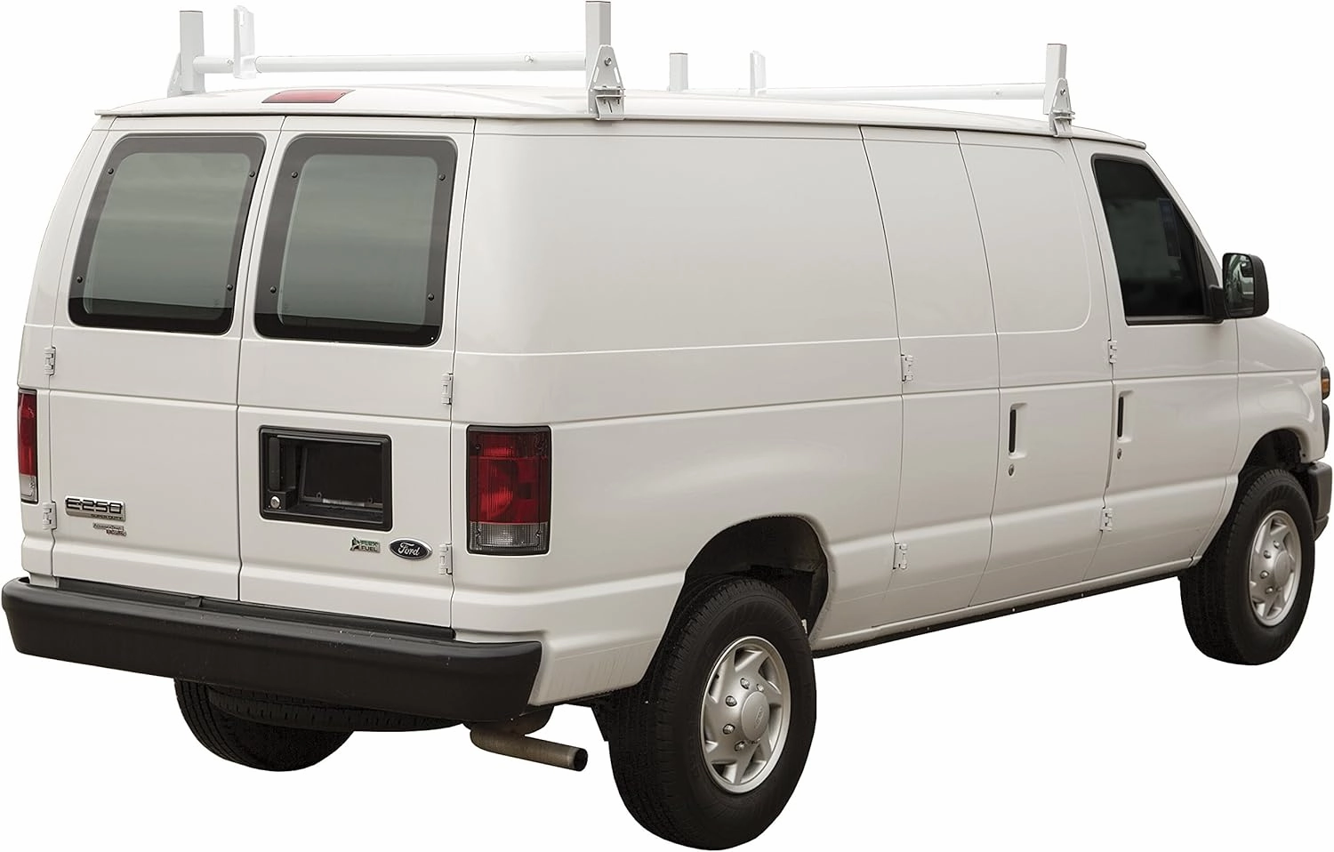 Buyers Products 1501310 Ladder Rack for Work Van, Adjustable Width, White Powder-Coated Carbon Steel, Contractor Rack for Vans, Cargo Rack for Vans