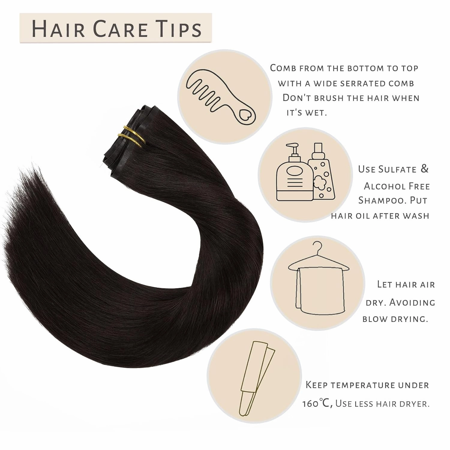 Caliee Seamless Hair Extensions Clip in Color 2 Dark Brown Hair Extensions Human Hair 110G 7Pcs 14Inch Ultra Thin Real Remy Hair Clip ins Soft Silky Straight Clip in Human Hair with PU Weft