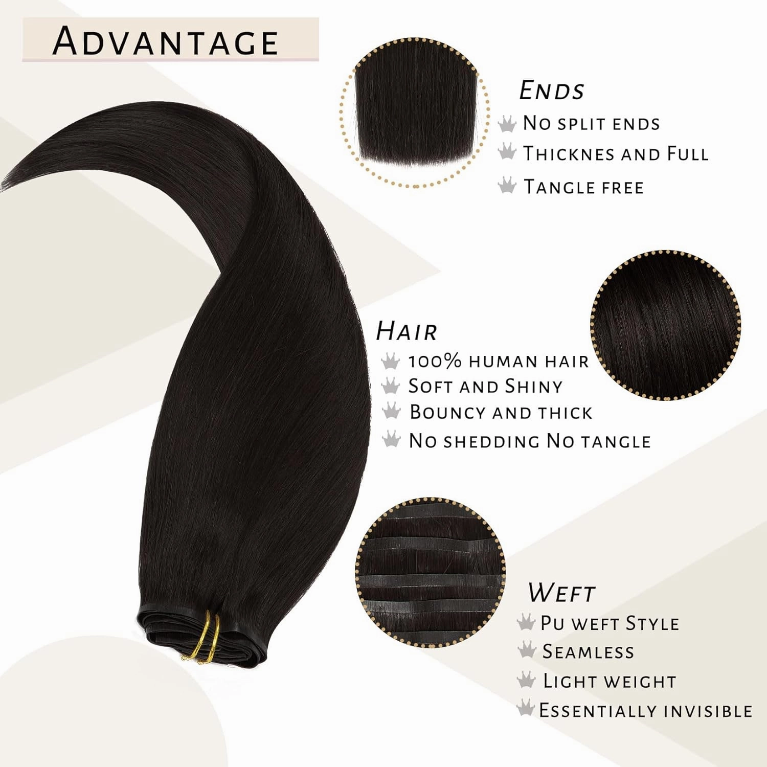 Caliee Seamless Hair Extensions Clip in Color 2 Dark Brown Hair Extensions Human Hair 110G 7Pcs 14Inch Ultra Thin Real Remy Hair Clip ins Soft Silky Straight Clip in Human Hair with PU Weft