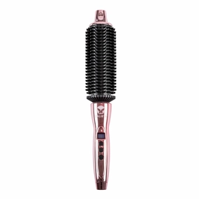 CALISTA Perfecter Pro Heated Round Brush | Lift & Volumize Hair, No Heat Damage | 4 Sizes, Dual Voltage & Adjustable Temp (1.5, Rose Gold)