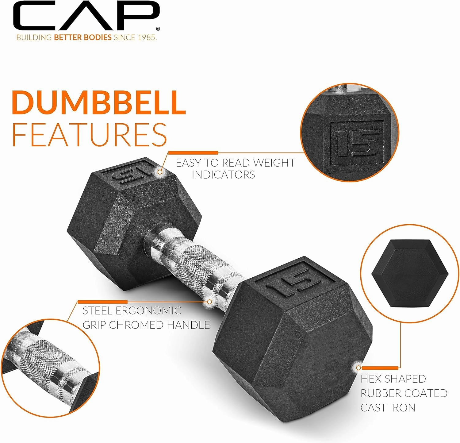CAP Barbell 150 LB Coated Hex Dumbbell Weight Set with Vertical Rack | Multiple Options