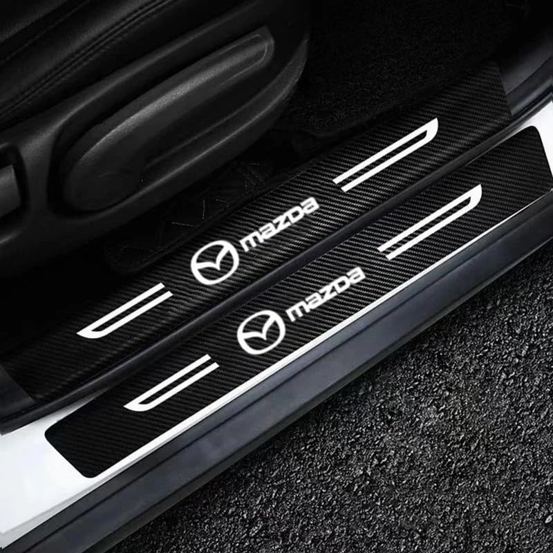 Car Door Edge Guards Door Sill Protector for Mazda Biante 2008-2018, Door Sill Plate Protectors Carbon Fiber Car Wrap Film, Car Door Threshold Protection, Car Accessories,4pcs