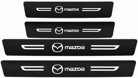 Car Door Edge Guards Door Sill Protector for Mazda Biante 2008-2018, Door Sill Plate Protectors Carbon Fiber Car Wrap Film, Car Door Threshold Protection, Car Accessories,4pcs