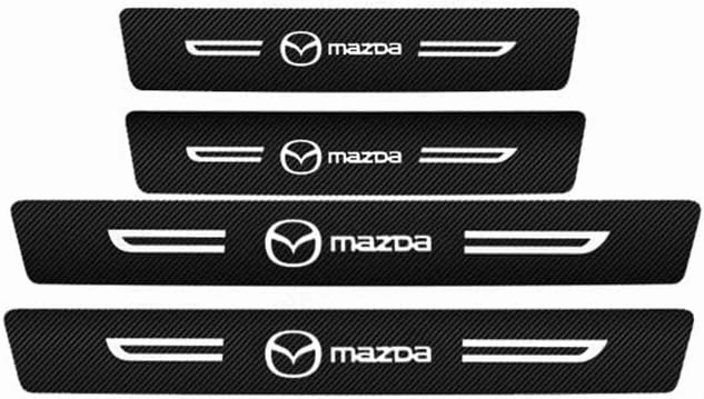 Car Door Edge Guards Door Sill Protector for Mazda Biante 2008-2018, Door Sill Plate Protectors Carbon Fiber Car Wrap Film, Car Door Threshold Protection, Car Accessories,4pcs