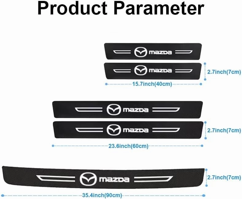 Car Door Edge Guards Door Sill Protector for Mazda Biante 2008-2018, Door Sill Plate Protectors Carbon Fiber Car Wrap Film, Car Door Threshold Protection, Car Accessories,4pcs