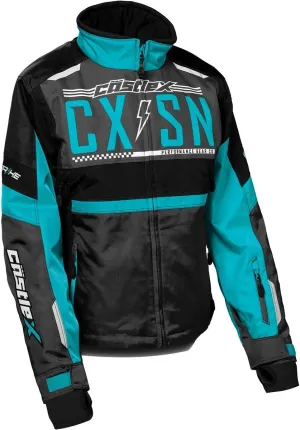 Castle X Women's Strike Jacket in Turquoise/Charcoal/Black, Size Medium