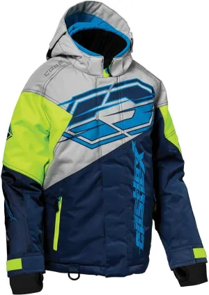 Castle X Youth Code G3 Snowmobile Jacket (Navy/Process Blue/Hi-Vis - Medium)