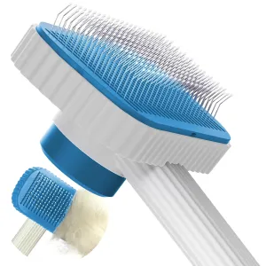 Cat brush, Cat Brush for Long or Short Haired Cats, Remove Loose Fur and Mats, Rounded Pins Reduces Painful Pulling, Not for Tangle and Curly Fur, Azure