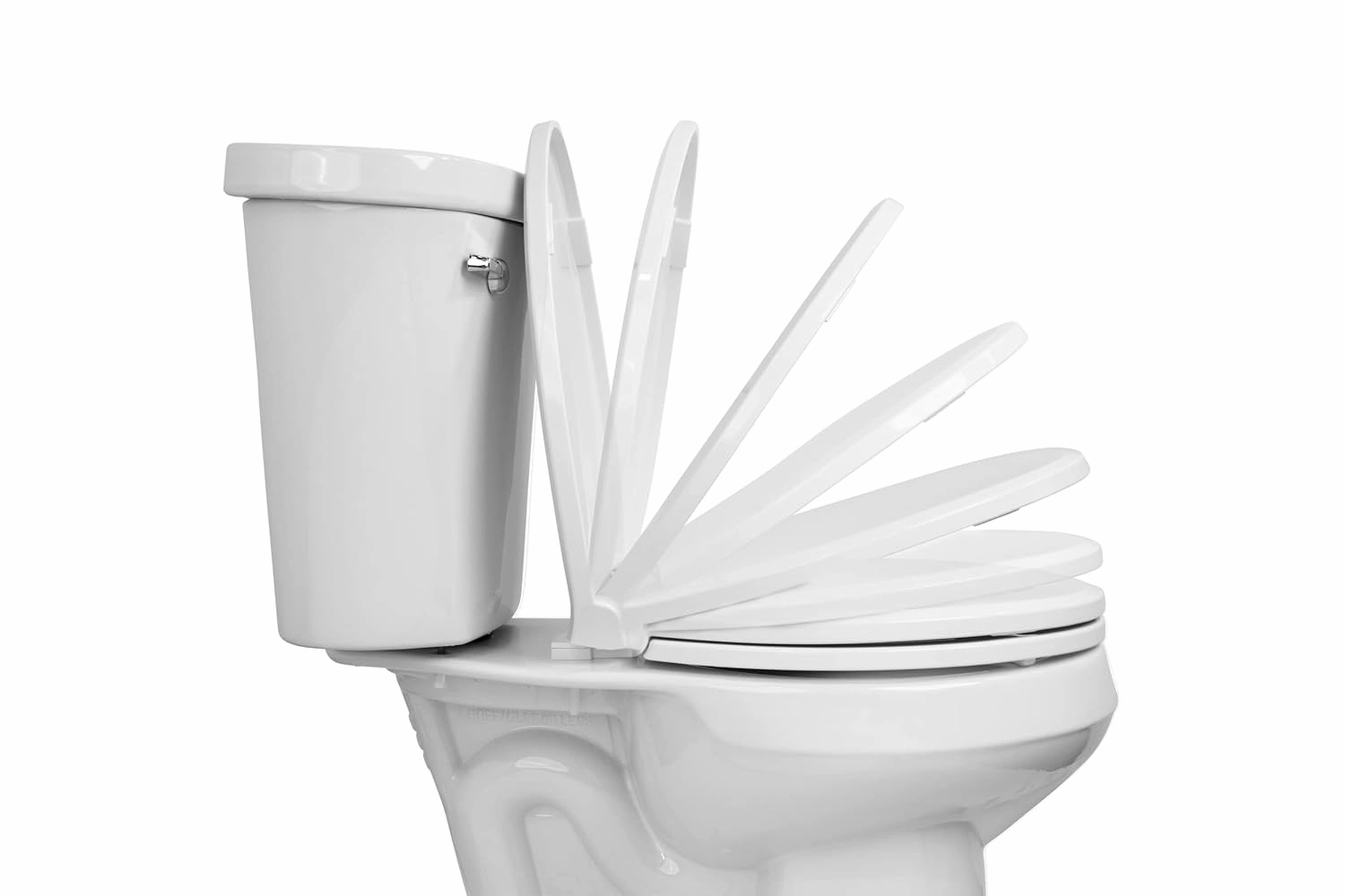 Centoco Round Toilet Seat Soft Close, Closed Front with Cover, Premium Seat, Plastic, Made in the USA, 1400SC-001, White