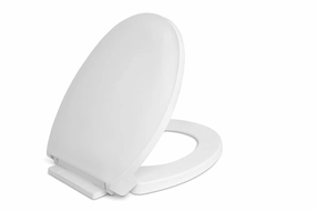Centoco Round Toilet Seat Soft Close, Closed Front with Cover, Premium Seat, Plastic, Made in the USA, 1400SC-001, White