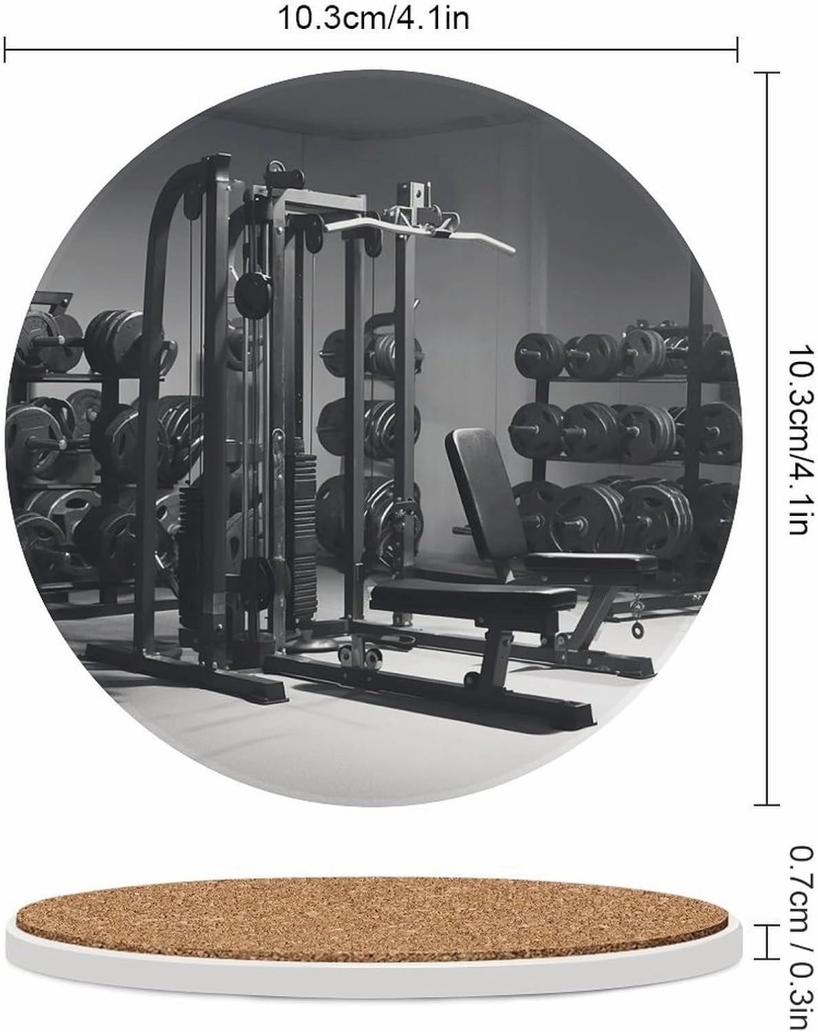 Ceramic Coasters Drink Coasters with Cork Backing Gym Equipment Round Marble Coaster Non-Slip Absorbent Coaster Sets of 4PCS Cup Pad for Table Protection Housewarming Gifts