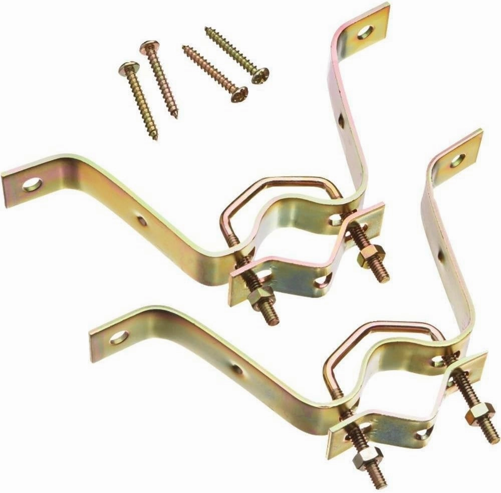 Channel Master 4" Wall Mount – Sturdy Steel Bracket for Secure TV Antenna & Mast Installation, Weather-Resistant, Supports Masts/Poles, Up-To 1.5” Diameter, 4" Wall Clearance, Includes Two Brackets