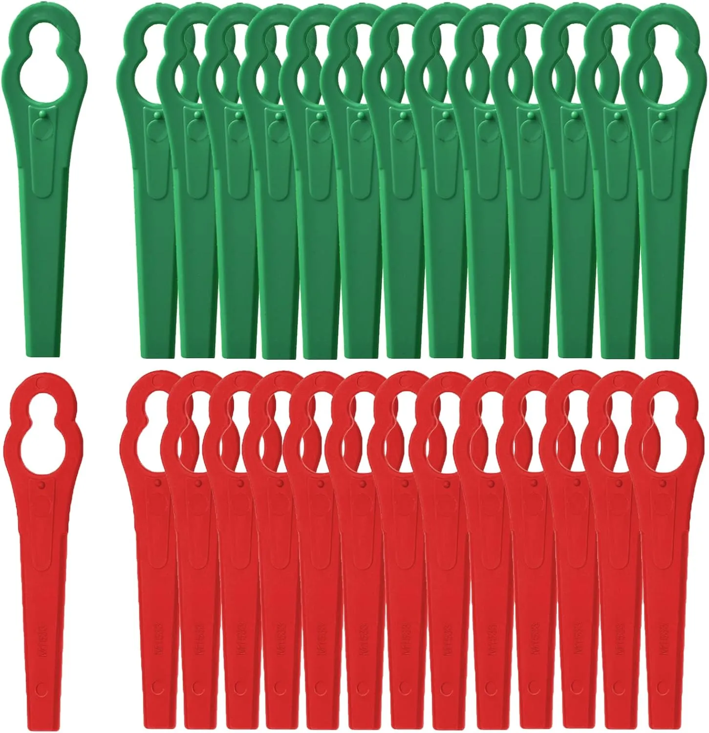 Chuancheng 200Pcs Trimmer Plastic Blade Cutter for Einhell Grass Blade Cutter, Garden Lawn Mower Cordless Strimmer Blades Cutting Tool Replacement 83mm (100Pcs Red   100Pcs Green)