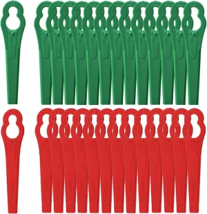 Chuancheng 200Pcs Trimmer Plastic Blade Cutter for Einhell Grass Blade Cutter, Garden Lawn Mower Cordless Strimmer Blades Cutting Tool Replacement 83mm (100Pcs Red   100Pcs Green)
