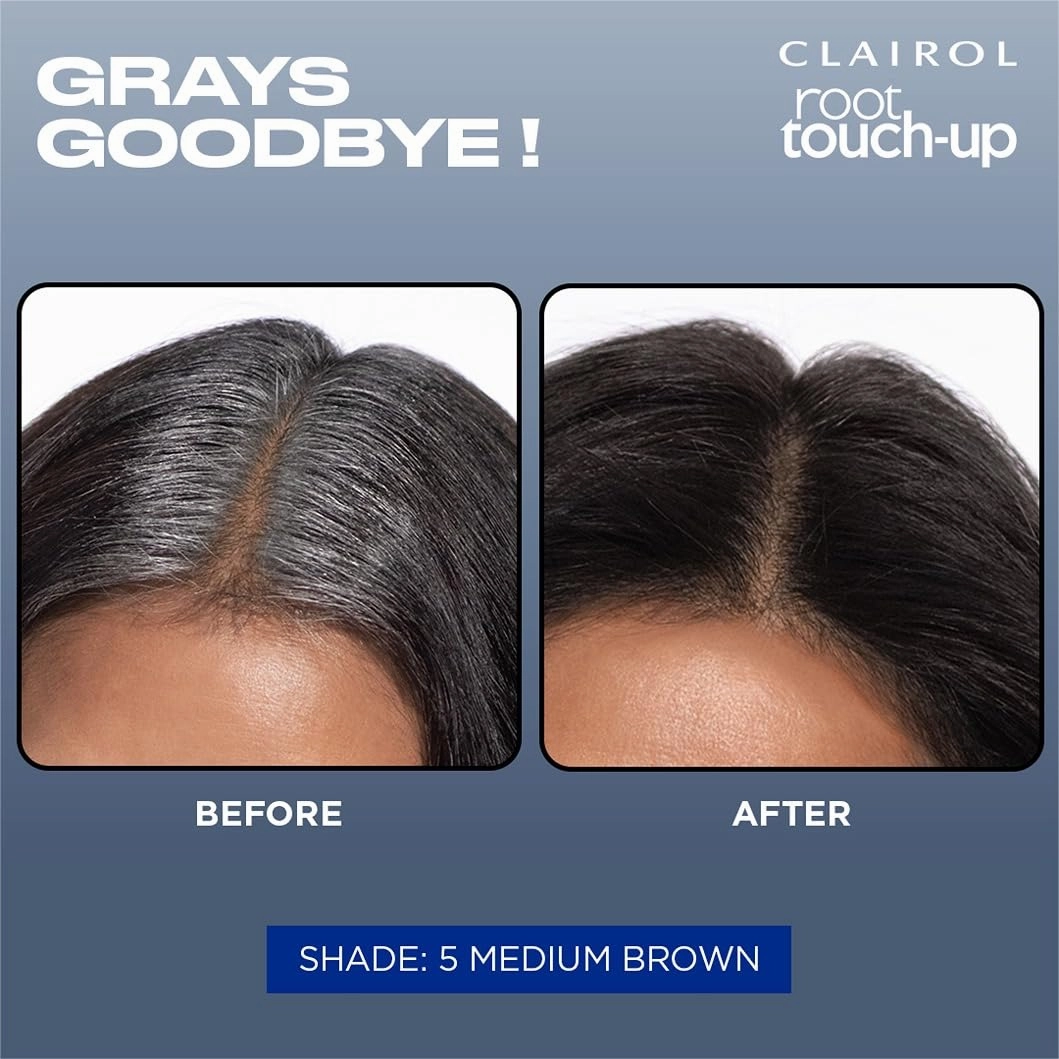 Clairol Root Touch-Up by Nice'n Easy Permanent Hair Dye, 5R Medium Auburn/Reddish Brown Hair Color, Pack of 2