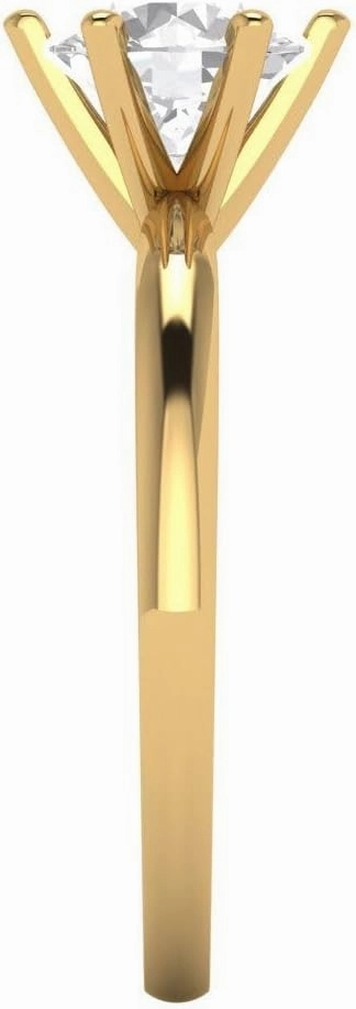 Clara Pucci 1Ct Round Cut Solitaire Moissanite Engagement Ring - Solid 14K Yellow Gold