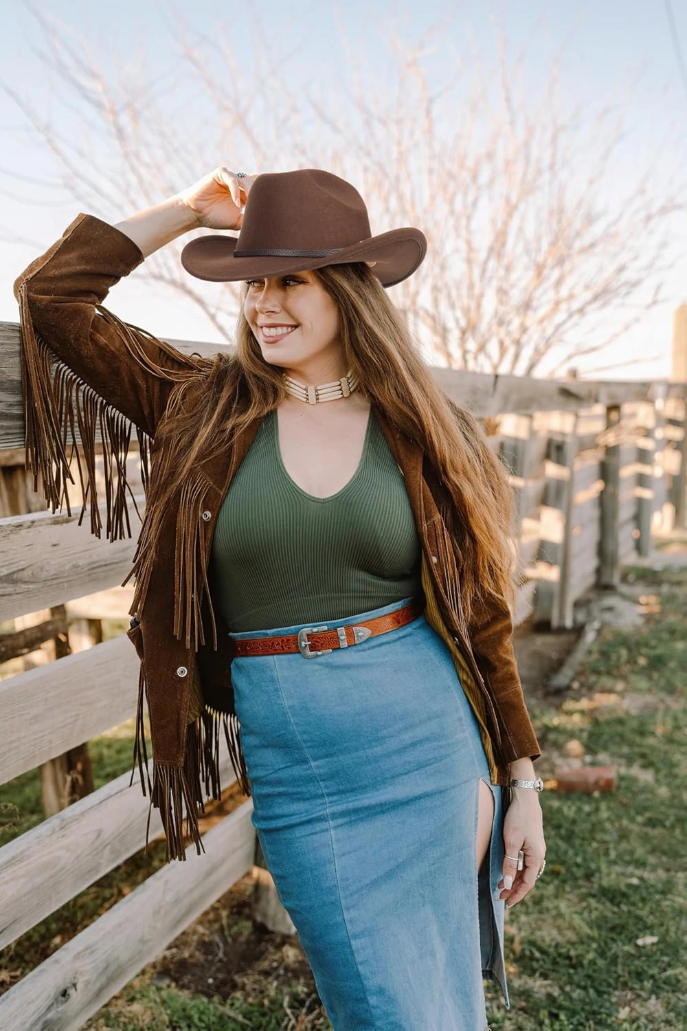 Classic Western Felt Cowboy Cowgirl Hat for Women Men Wide Brim Belt Buckle Cowboy Hat (Size:Medium-Large)