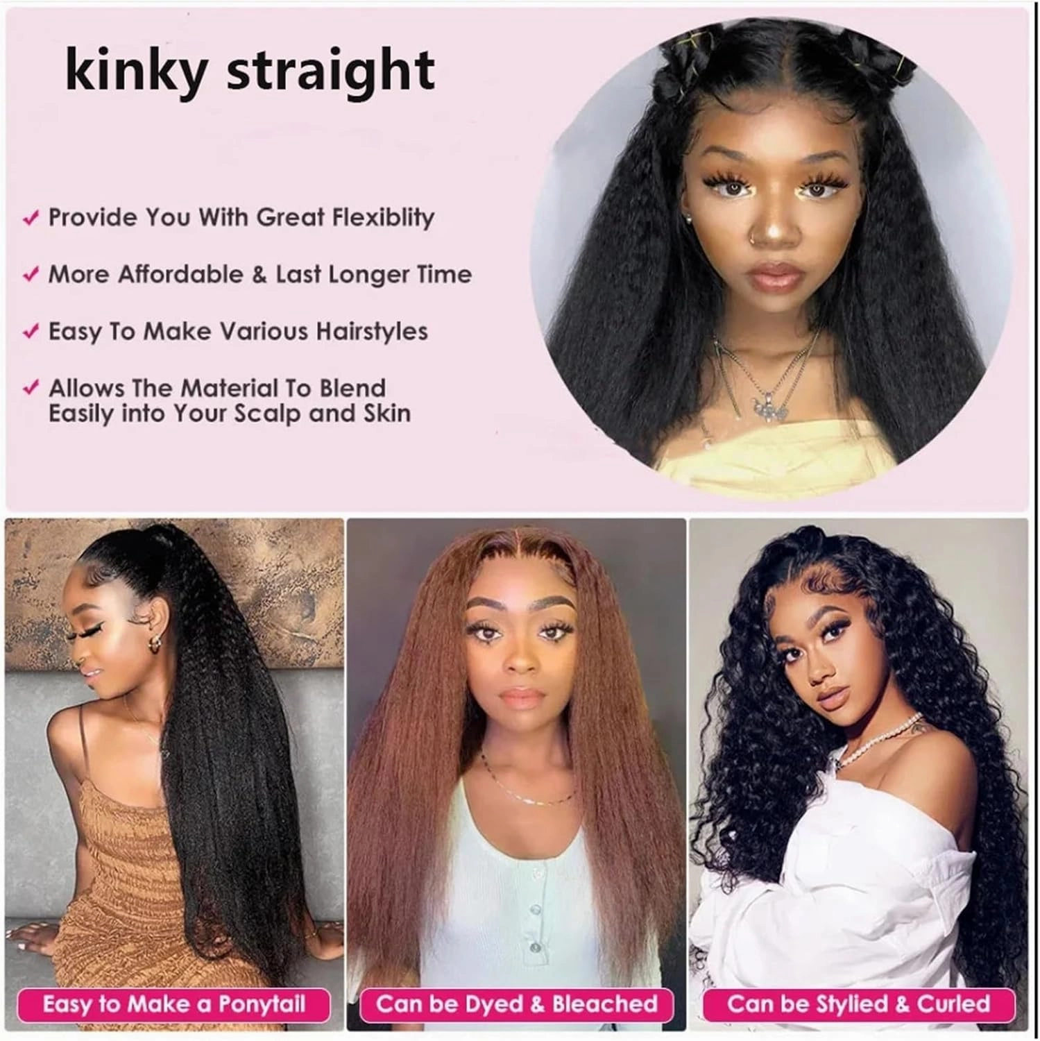 Clip in Hair Extensions Kinky Straight Clip in Hair Extensions 8-26" Thick Brazilian 100% Remy Hair Natural Black 8 Pieces with 20 Clips 120g/160g per Set Fit For Full Head Human Hair Extensions Clip(
