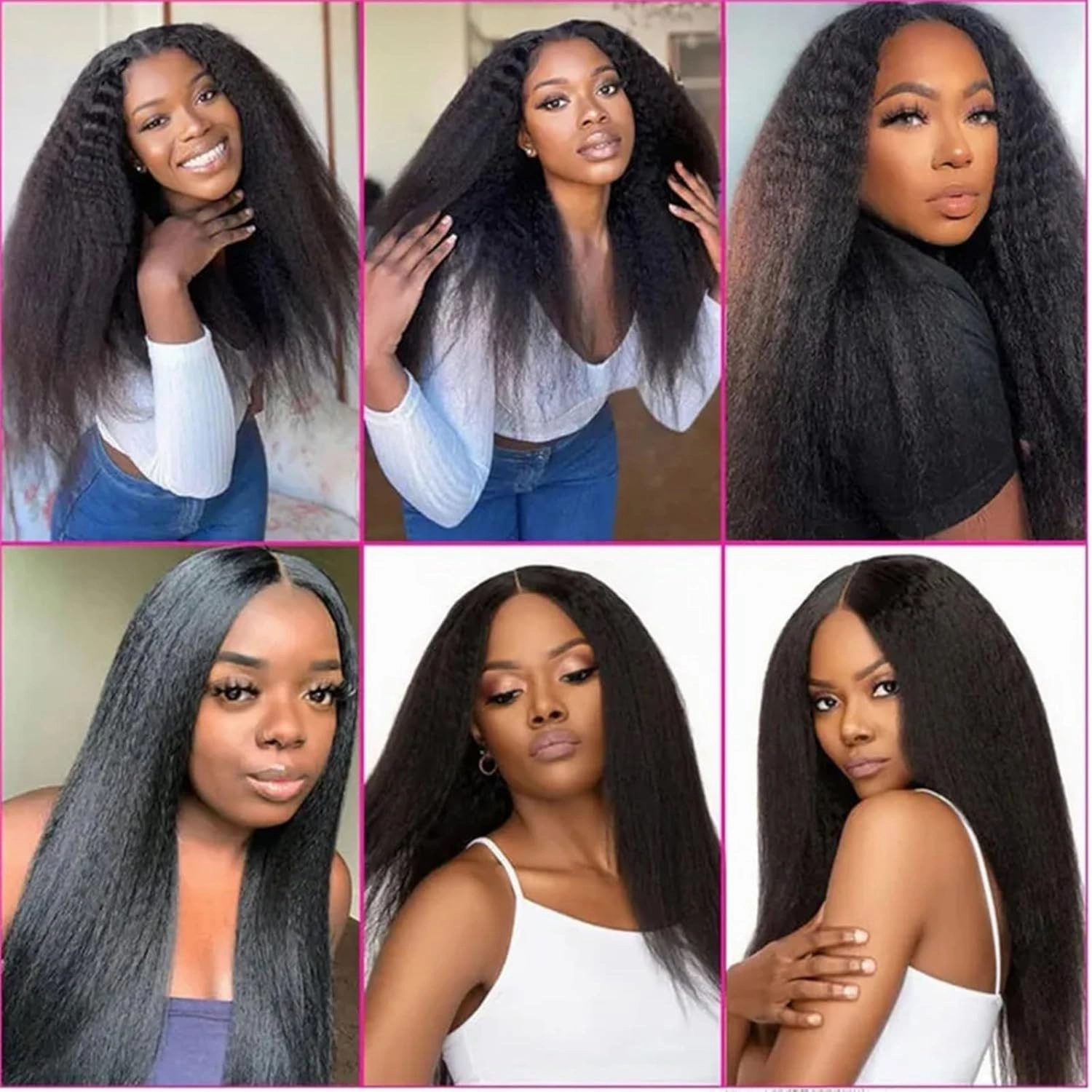 Clip in Hair Extensions Kinky Straight Clip in Hair Extensions 8-26" Thick Brazilian 100% Remy Hair Natural Black 8 Pieces with 20 Clips 120g/160g per Set Fit For Full Head Human Hair Extensions Clip(