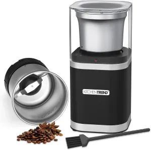 Coffee Bean Grinder Electric, Espresso Grinder for Home Use with Removable Stainless Steel Bowl, 12-Cups Coffee Bean Capacity w/Cleaning Brush (Black)