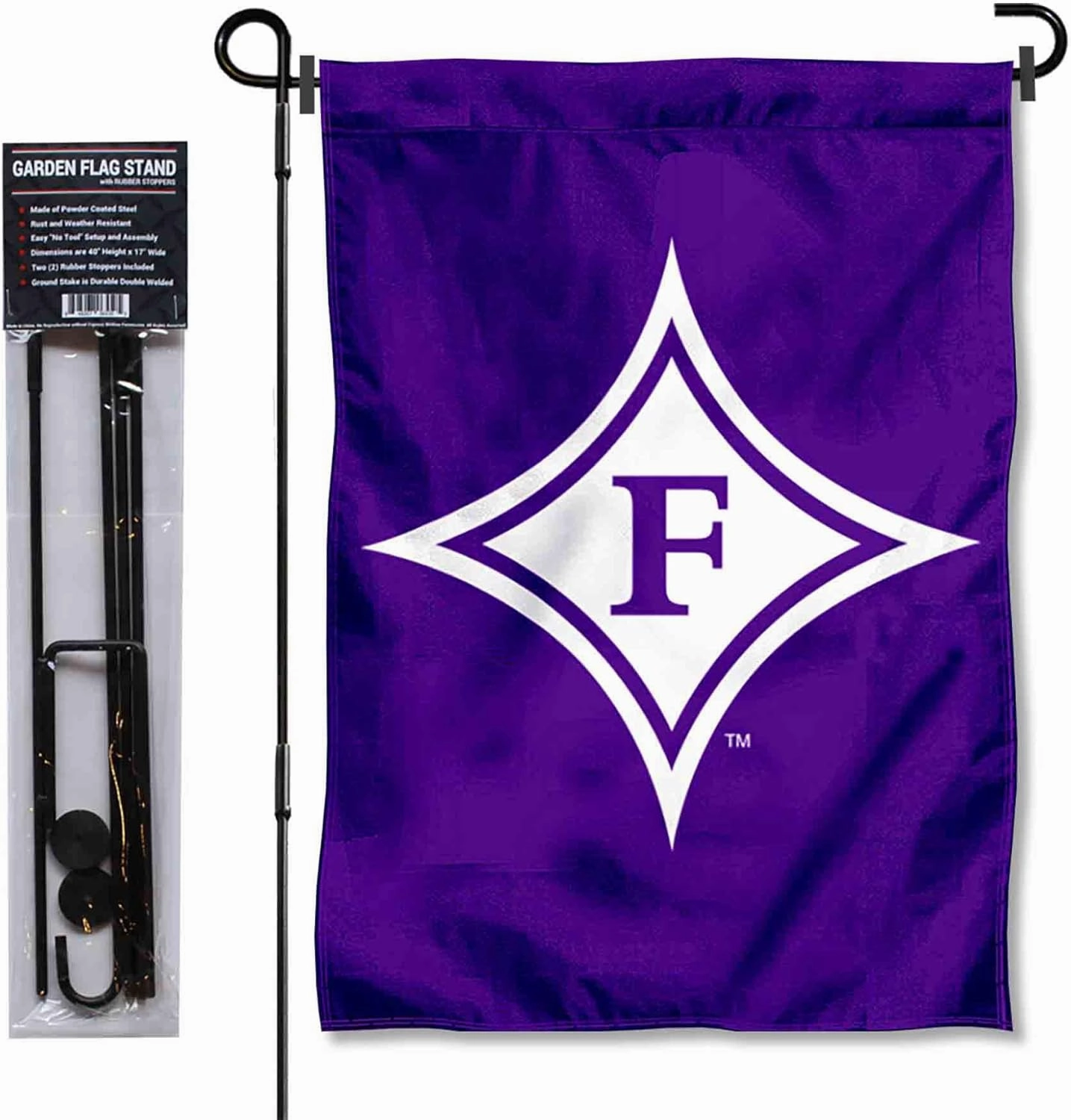 College Flags & Banners Co. Furman Paladins Garden Flag with Pole Stand Holder