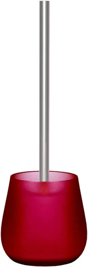 Colorful Round Bathroom Bowl Toilet Brush Holder 13.78" t X 4.13" w (Red …)