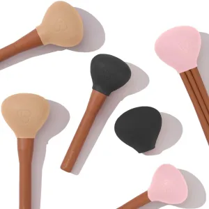 Compact Brush Bubble Silicone Makeup Brush Covers for Travel, A Storage & Organizer Case for Brushes to protect Makeup Bag, Re-designed Universal Fit, Multi-Color, Set of 6