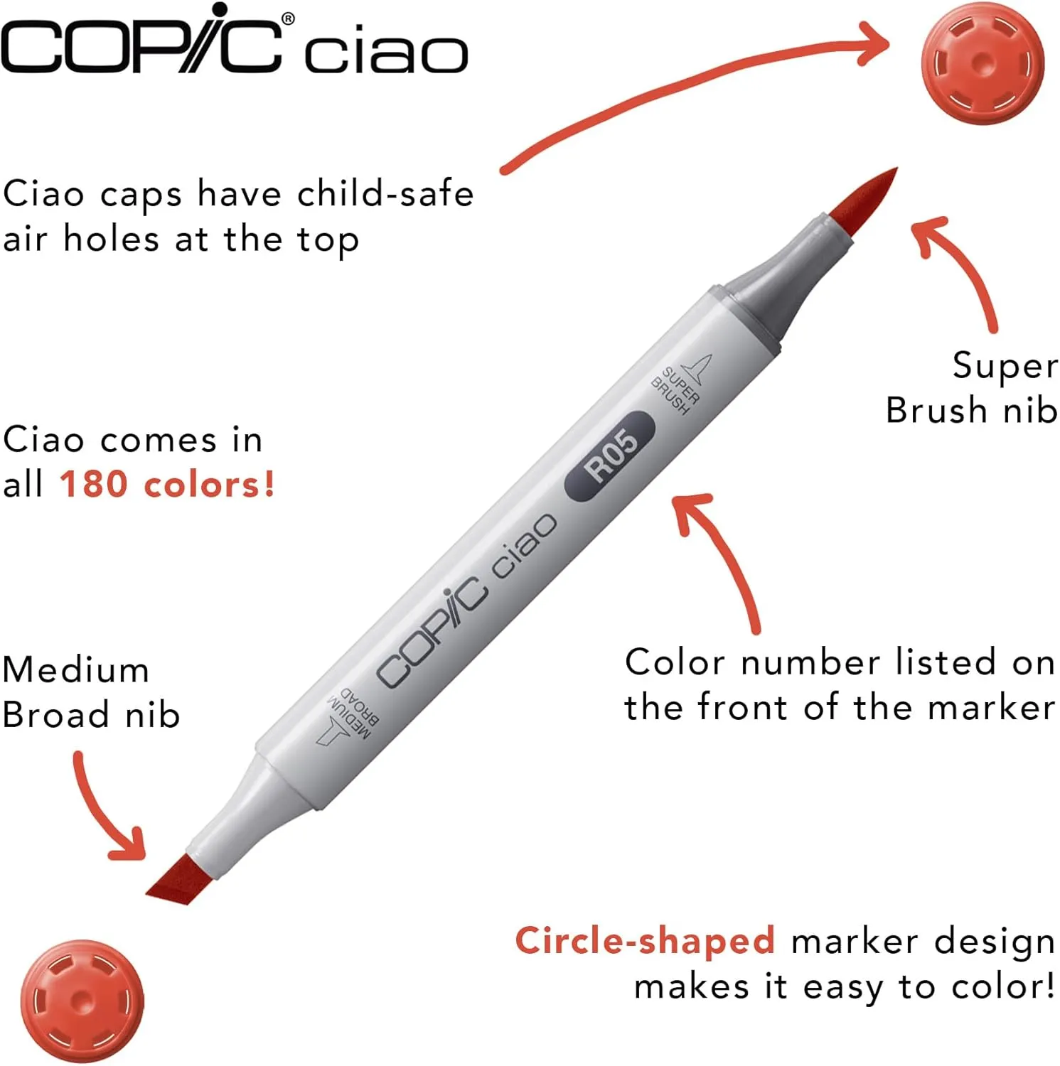 Copic I36A Ciao Markers Set A, 36-Piece