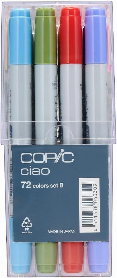 Copic I72B Ciao Markers Set B, 72-Piece