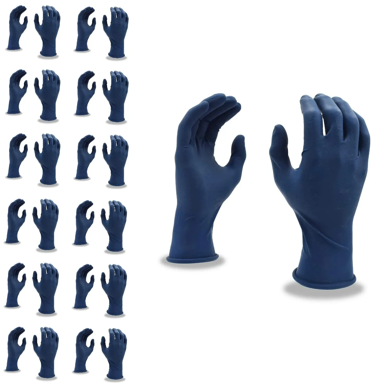 Cordova 4030M Dura-Cor 11-MIL, Hi-Vis Blue Latex, Exam Grade, Powder Free, 12-Inch, Textured, 10 Boxes of 50, Medium, 500-Pack
