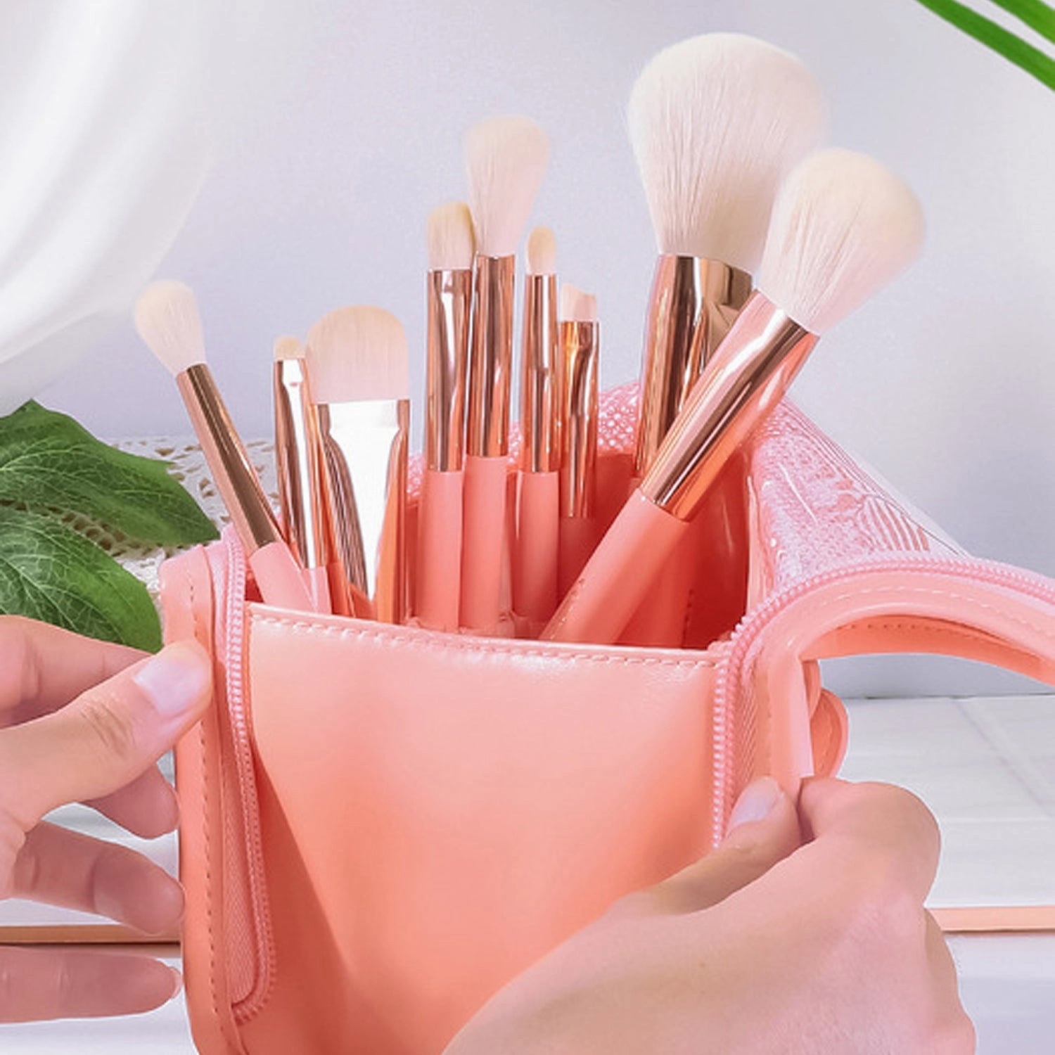 Coringco Rose Book Watercolor Brush Set 9PCS (  Pouch)