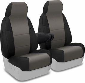 Coverking Custom Fit Neosupreme Front Seat Covers for Ford E-Series (1992-2008) - 50/50 Bucket, 1 Armrest Per Seat, Water-Resistant, Durable, Charcoal with Black Sides