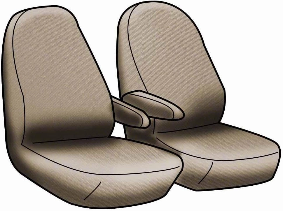 Coverking Custom Fit Neosupreme Front Seat Covers for Ford E-Series (1992-2008) - 50/50 Bucket, 1 Armrest Per Seat, Water-Resistant, Durable, Charcoal with Black Sides